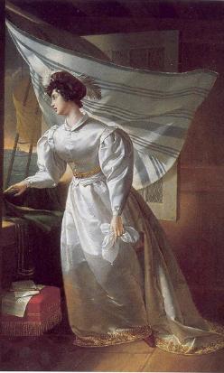 Caroline de Berry sailing into exile from France to Scotland in 1830. Artist unknown